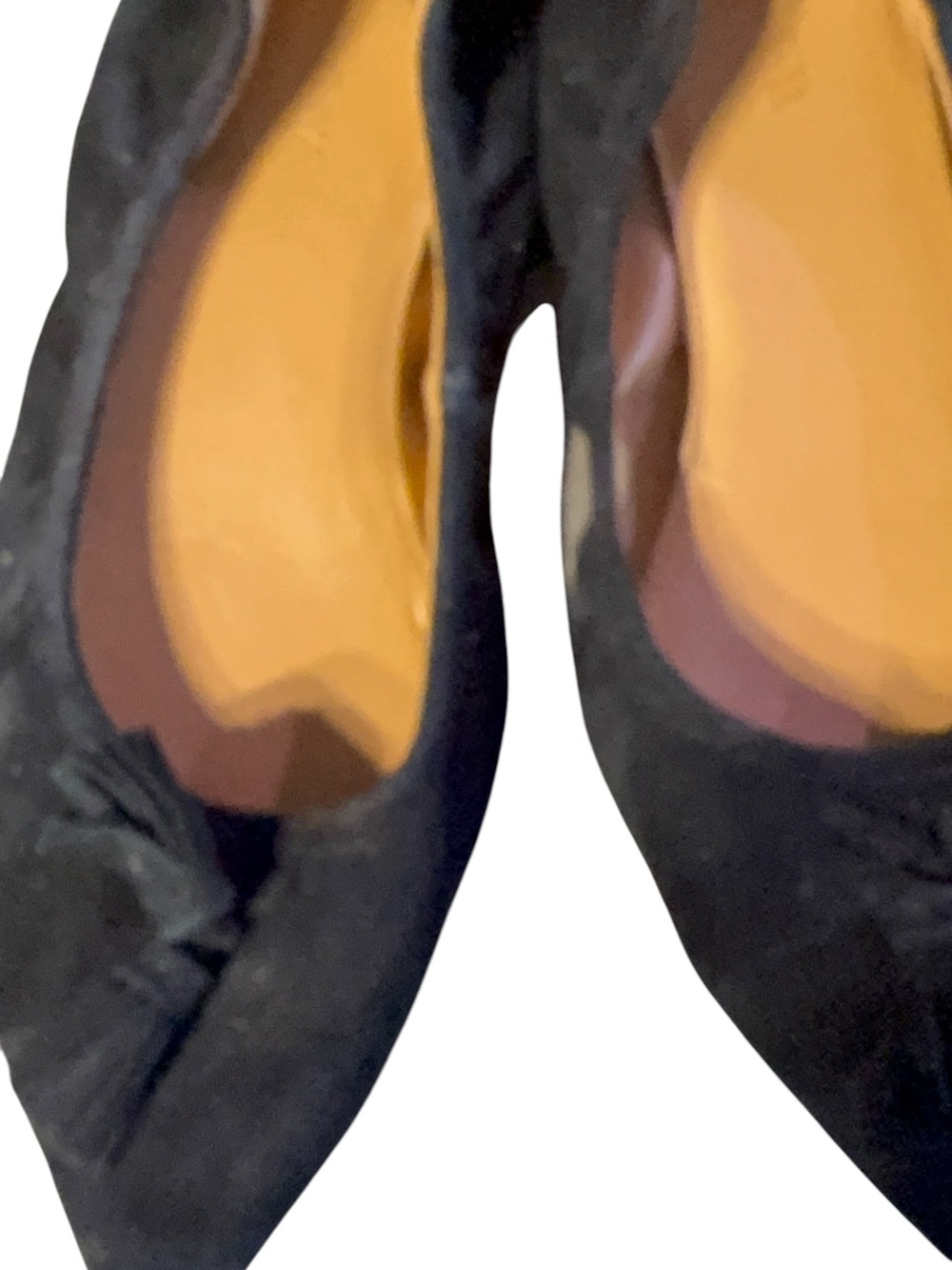 Women's Black Suede Pointed Toe Tassel Ballet Flats - Picture 9 of 16